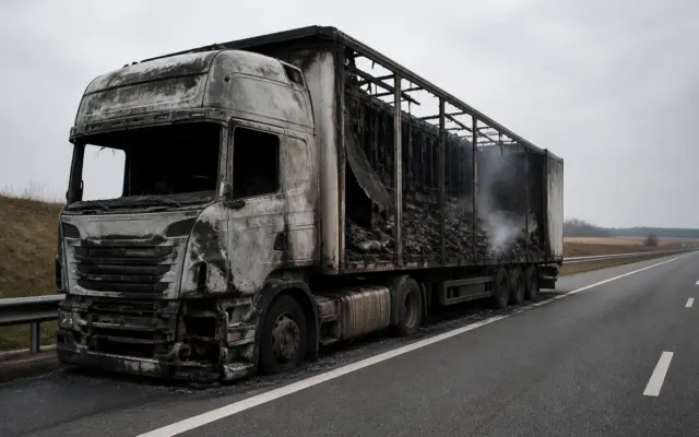 Incendiu pe A1 lângă Orțișoara. Spre Timișoara se circulă doar pe banda a doua